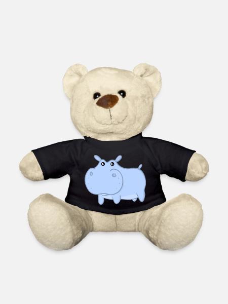 Henry the Blue Hippopotamus - Teddy Bear - black
