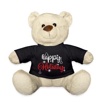 Happy Holiday - Christmas - Teddy Bear - black - Front