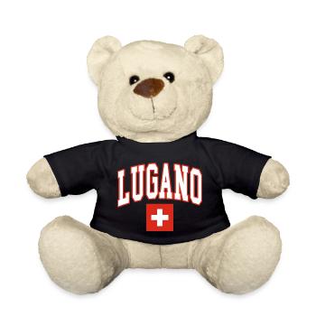 Lugano schweiz flagge - Teddy - Schwarz - Vorne