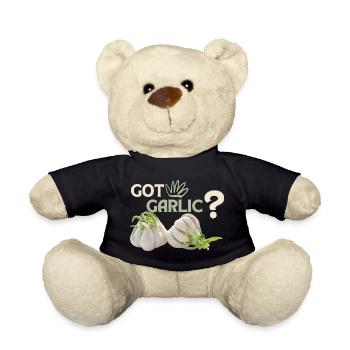 Knoblauch, lustiger Spuch, Got-Garlic - Teddy - Schwarz - Vorne