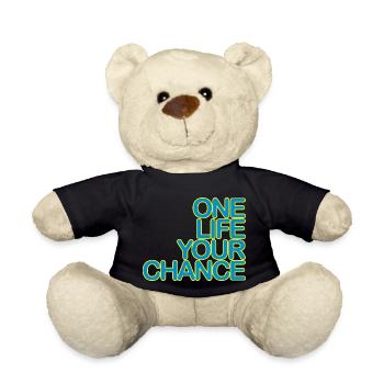 One LIFE your CHANCE 03light blue yellow - Teddy Bear - black - Front