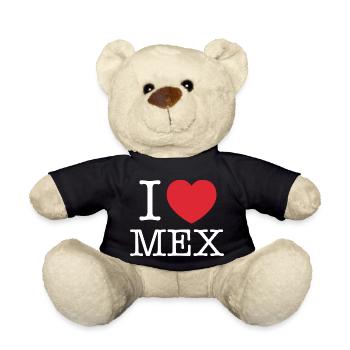 J’aime le Mexique | J’adore MX | I Coeur Mexique - Nounours - noir - Devant