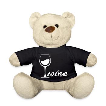 Beer Beer Wine Vino Party - Teddy Bear - black - Front