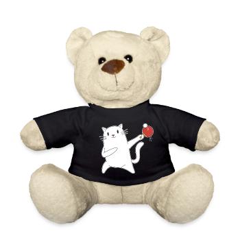 Table Tennis Katze Pingpong Outfit Cat Tischtennis - Nounours - noir - Devant