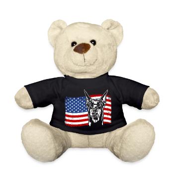 Doberman America Flag Dogs Wilsigns - Nounours - noir - Devant