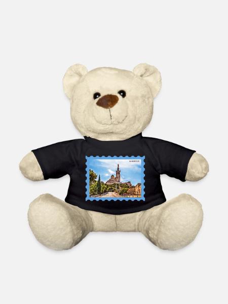 Marseille Basilika Postkarte - Teddy - Schwarz