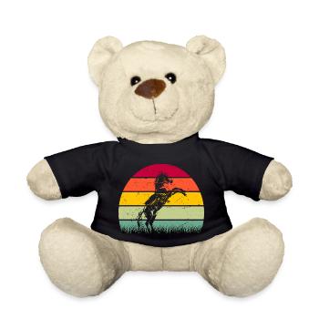RETRO PFERDEDESIGN I REITEN - Teddy - Schwarz - Vorne