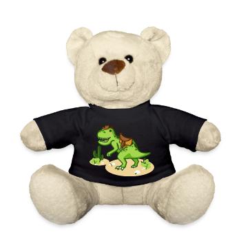 Cowboy T-Rex mit kleinem Hut und Sattel - Teddy - Schwarz - Vorne