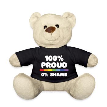 Pride Month - 100% stolz. 0% Scham - Teddy - Schwarz - Vorne