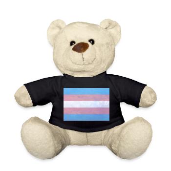 Trans Pride Flag - Teddy Bear - black - Front