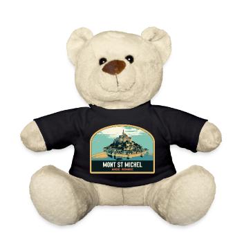 Panoramic illustration of Mont Saint Michel - Teddy Bear - black - Front