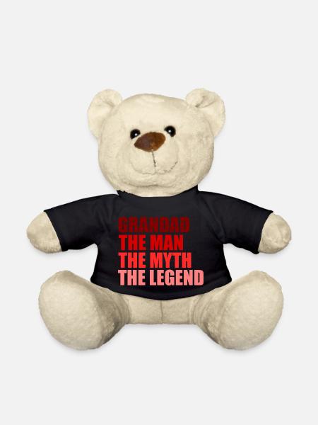 Grandad the legend quote - Teddy Bear - black