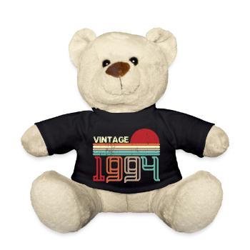 Vintage Birthday rétro sunset design - Nounours - noir - Devant