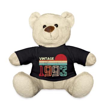 Vintage retro sunset 1993 birthday gift - Teddy Bear - black - Front
