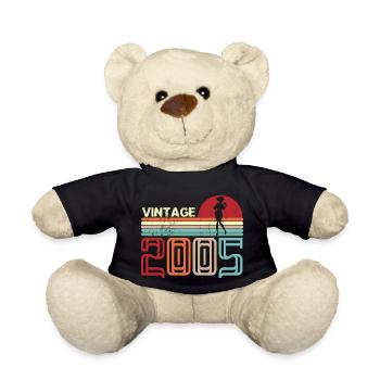 Vintage 2005 Anniversaire rétro sunset design - Nounours - noir - Devant