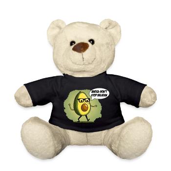 Don't stop beliving Nerd Avocado - Teddy Bear - black - Front