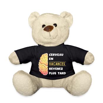 Cerveau en vacances revenez plus tard - Nounours - noir - Devant