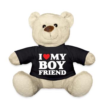 J’aime mon petit ami - Nounours - noir - Devant