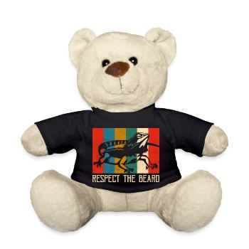 Respect The Beard Reptile Lizard Lover - Teddy Bear - black - Front