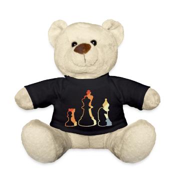 Retro chess game - Teddy Bear - black - Front