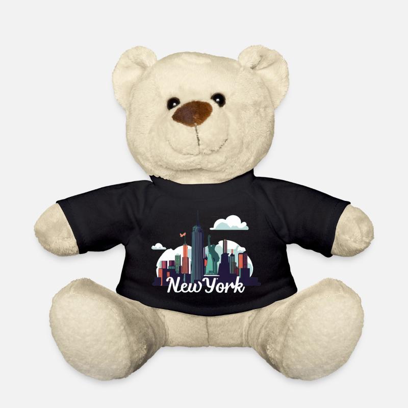 New York Skyline Splash - Teddy Bear - black