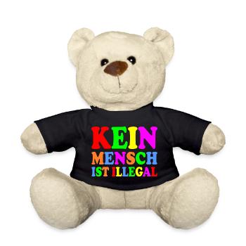 Kein mensch ist illegal - Teddy - Schwarz - Vorne