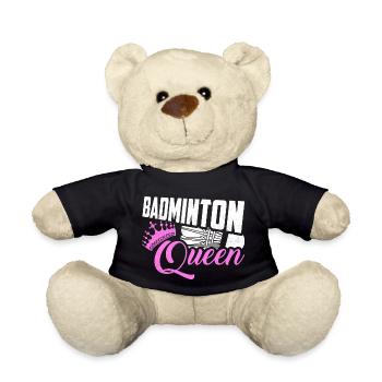Badminton Queen Player Woman Girl - Teddy - Schwarz - Vorne