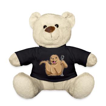 Seehund Sänger Mikrofon Singen - Teddy - Schwarz - Vorne