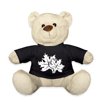 leaves icon logo icon graphic forest trees nature - Teddy Bear - black - Front