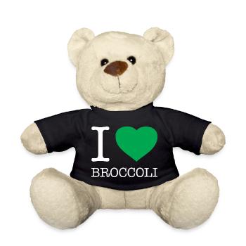 I LOVE BROCCOLI Brokkoli - Teddy Bear - black - Front