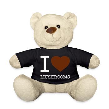 I LOVE MUSHROOMS - Teddy Bear - black - Front