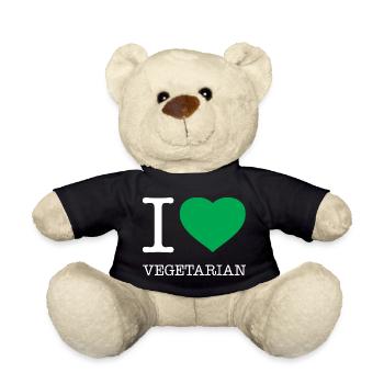 I LOVE VEGETARIAN - Teddy Bear - black - Front
