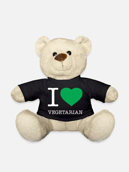 I LOVE VEGETARIAN - Teddy - Schwarz