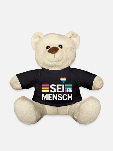 SEI EIN MENSCH - Statement für mehr Menschlichkeit - Teddy - Schwarz
