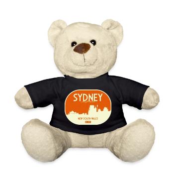 Sydney Skyline Retro Badge - Teddy - Schwarz - Vorne