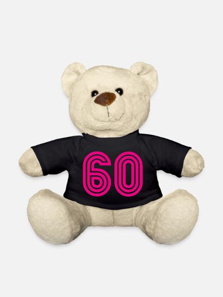 60. 60 ANS. 60e ANNIVERSAIRE. ANNIVERSAIRE 60 ANS. - Nounours - noir