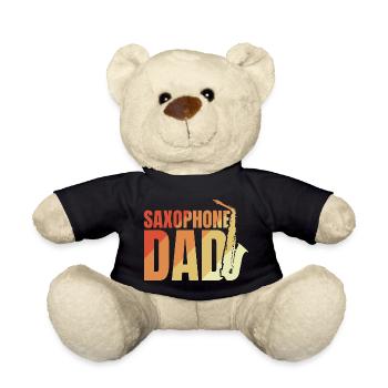 Saxophone Dad - Teddy Bear - black - Front