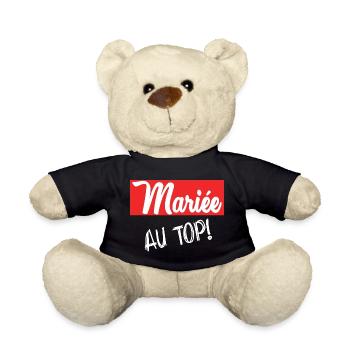 JUST MARRIED. EVJF. SAINT VALENTIN. COUPLE - Nounours - noir - Devant