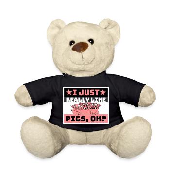 J’aime vraiment les cochons, OK drôle mignon amateur de cochons - Nounours - noir - Devant