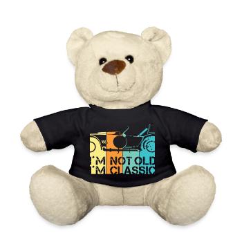 lustige Sprüche Alter Klassiker Auto Oldtimer Logo - Teddy - Schwarz - Vorne