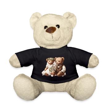 Vintage Hochzeit: Teddybär-Brautpaar Vintage-Stil - Teddy - Schwarz - Vorne