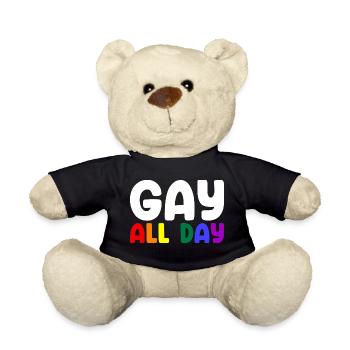 Gay toute la journée - Nounours - noir - Devant