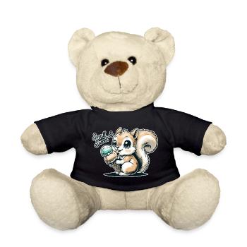 Niedliches Cartoon-Eichhörnchen mit Eiscreme - Teddy - Schwarz - Vorne