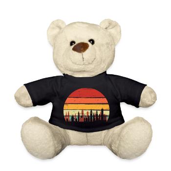 Retro Sunset City Skyline - Teddy - Schwarz - Vorne