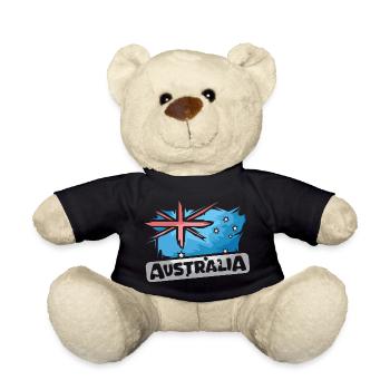 Australien Illustration Flagge Comic icon Logo - Teddy - Schwarz - Vorne