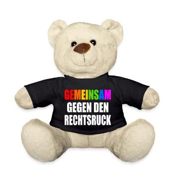 gemeinsam gegen den rechtsruck - Teddy - Schwarz - Vorne