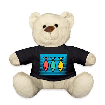 FISH. SARDINE. APRIL FOOLS. SEA. OCEAN - Teddy Bear - black - Front