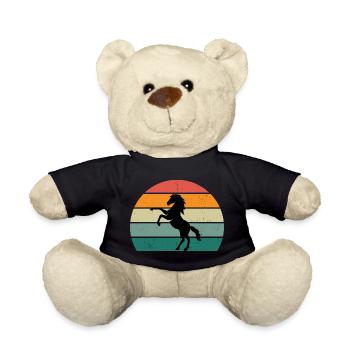 Retro Horse Silhouette Design - Teddy Bear - black - Front