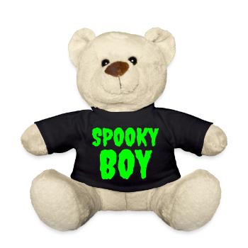 Spooky Boy Halloween Graphic Tee - Teddy Bear - black - Front