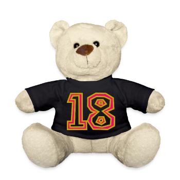 18. 18 JAHRE ALT. 18-JÄHRIGES JUBILÄUM. 18. GEBURTSTAG. - Teddy - Schwarz - Vorne